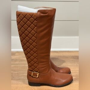 NEW Isaac Mizrahi Live! Quilted Tall Shaft Riding Boots Size 7